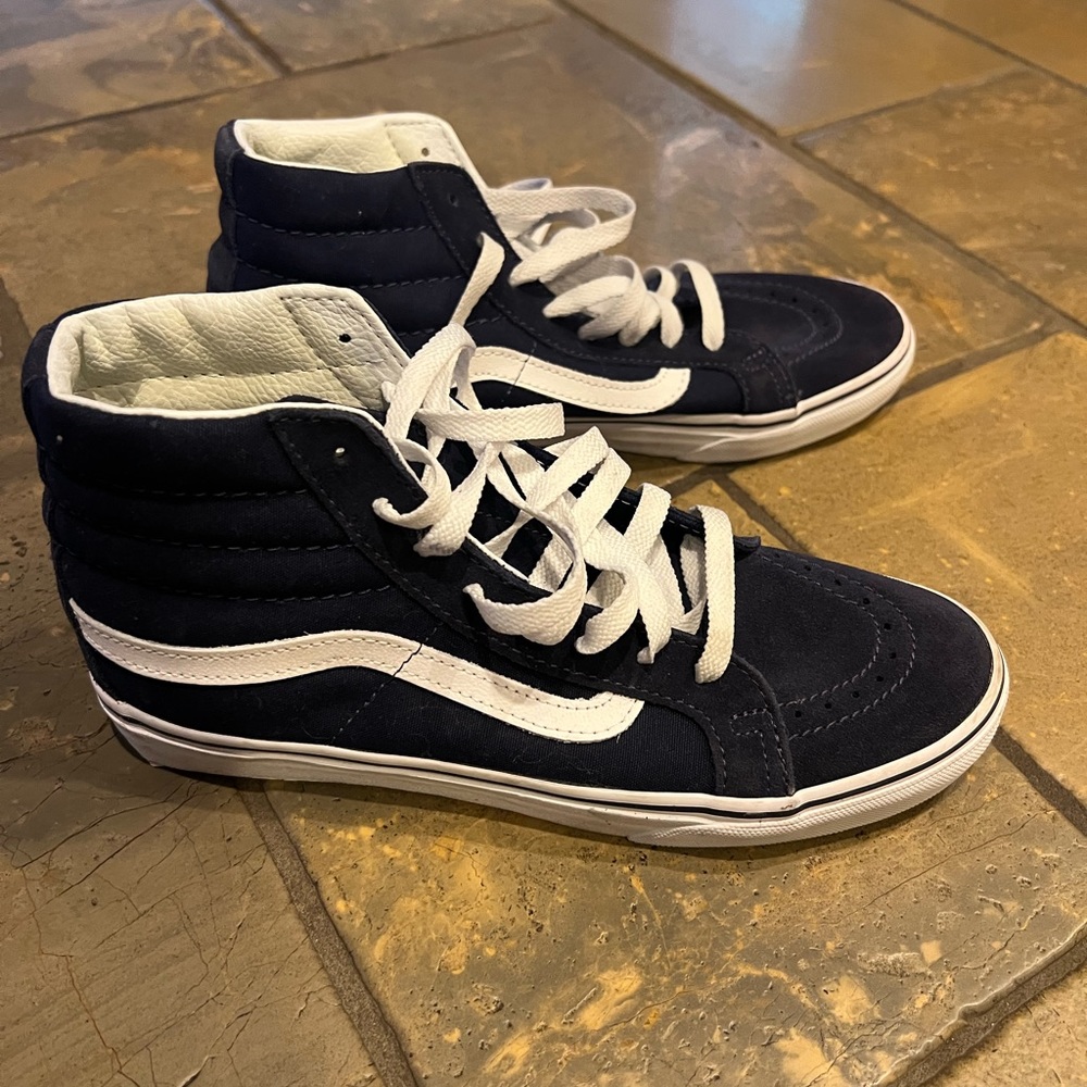 VANS Sk8-Hi NAVY & White Shoes
